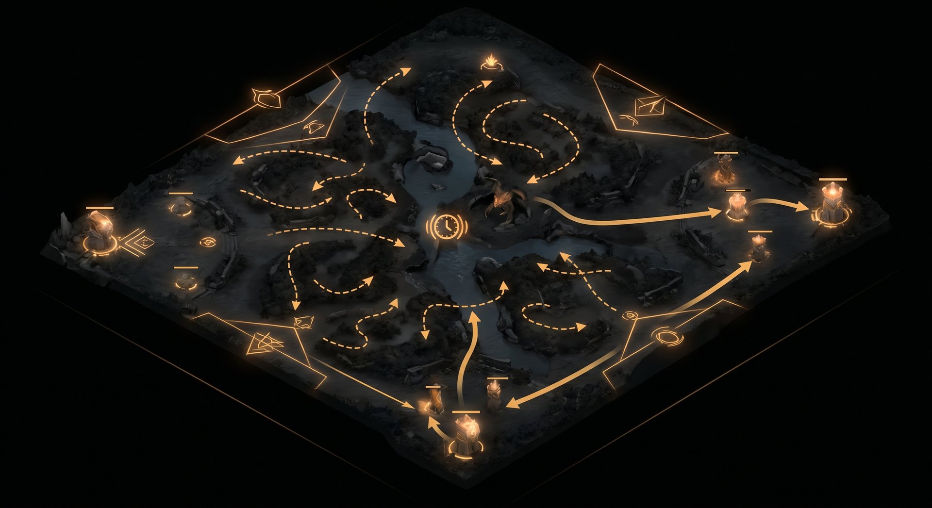 Dota 2 map control strategy for smoke and Roshan timing