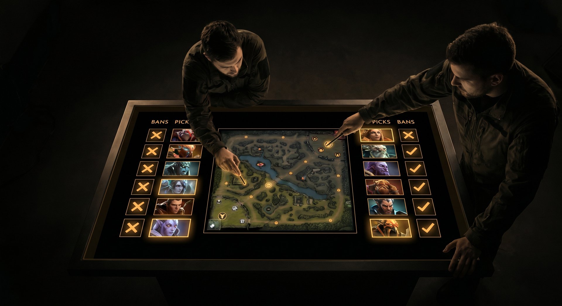 Dota 2 draft board with priority heroes from Wallachia playoffs Day 2