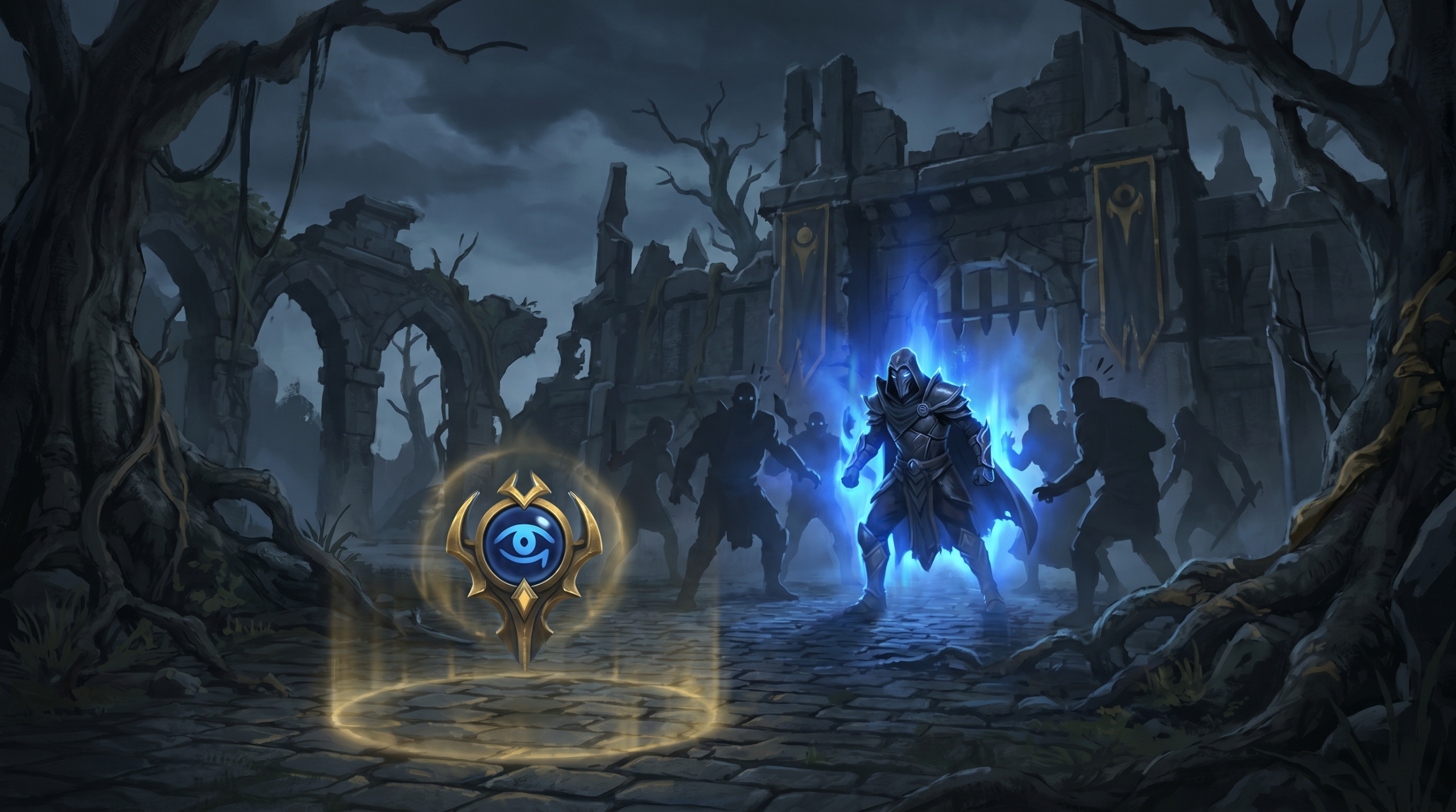 Dota 2 offlane hero blinking into enemy position with glowing blue teleportation