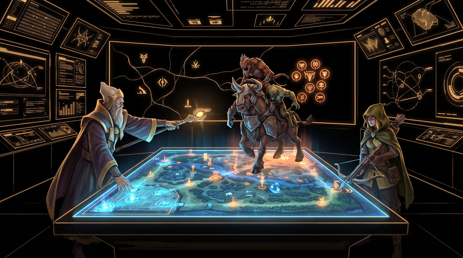 Draft strategy scene showing Centaur and Lifestealer with Hoodwink and Keeper of the Light support angles