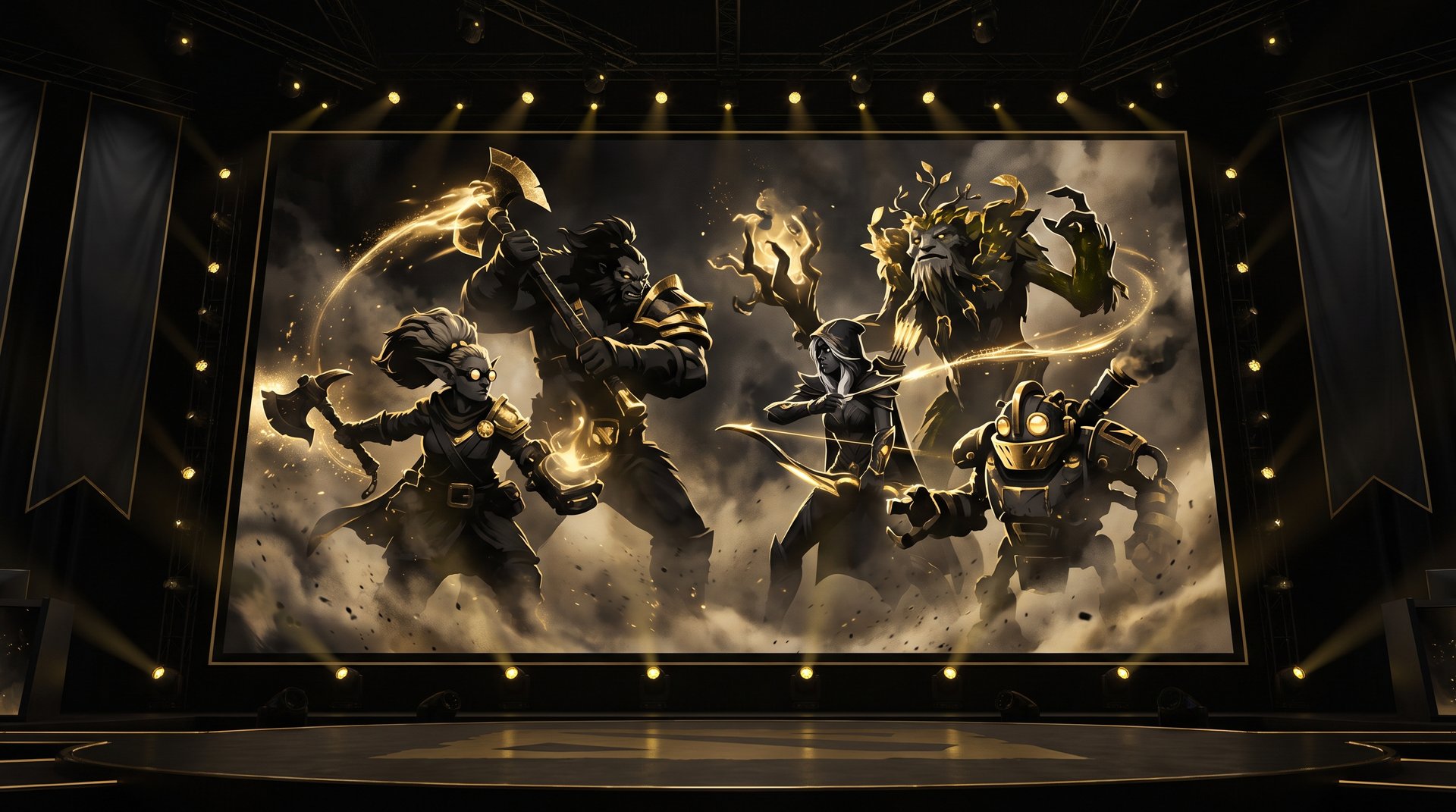 Dota 2 patch 7.41d hero meta art with Snapfire Axe Drow Treant and Clockwerk