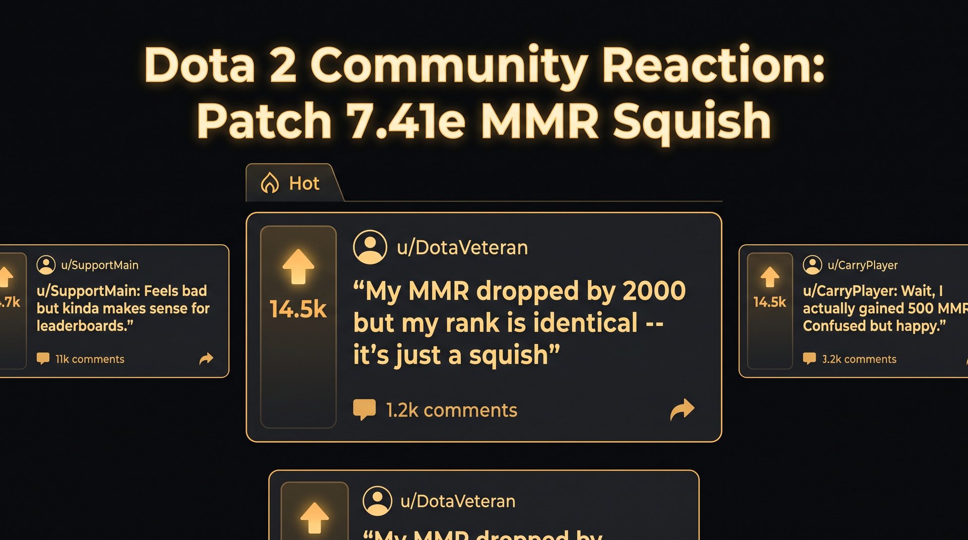 Dota 2 community reactions to the Patch 7.41e MMR squish