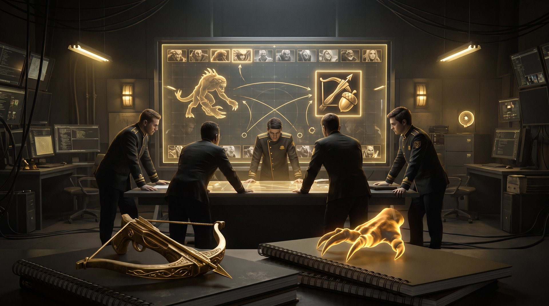 Draft strategy scene inspired by PARIVISION adjusting after Game 1 in the EWC 2026 final