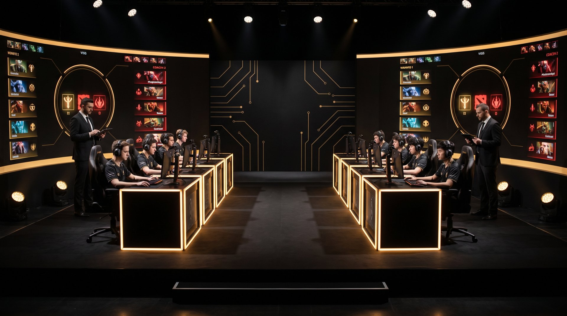 China TI 2026 closed qualifier scene with veteran Dota 2 teams on a black and gold stage