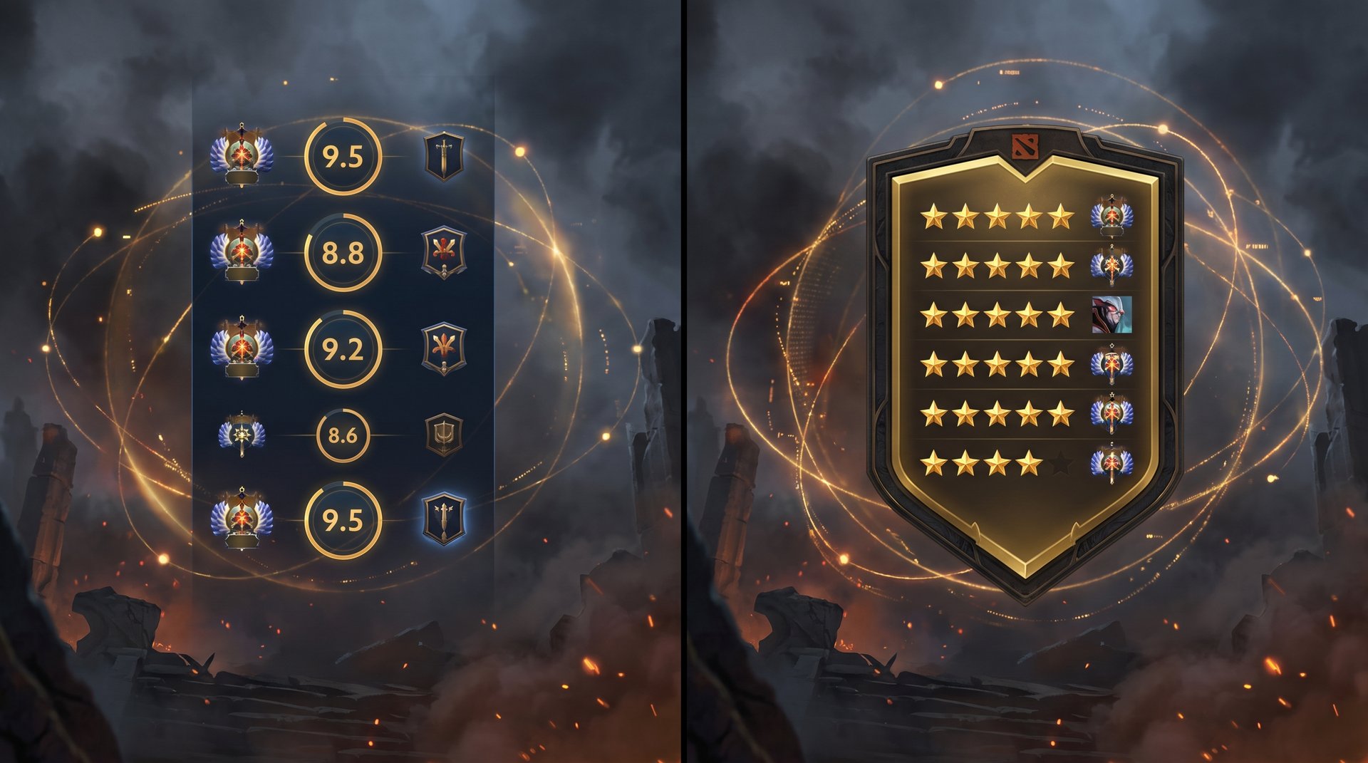 Side-by-side Trustpilot rating comparison for Dota 2 boosting services -- scores and review counts