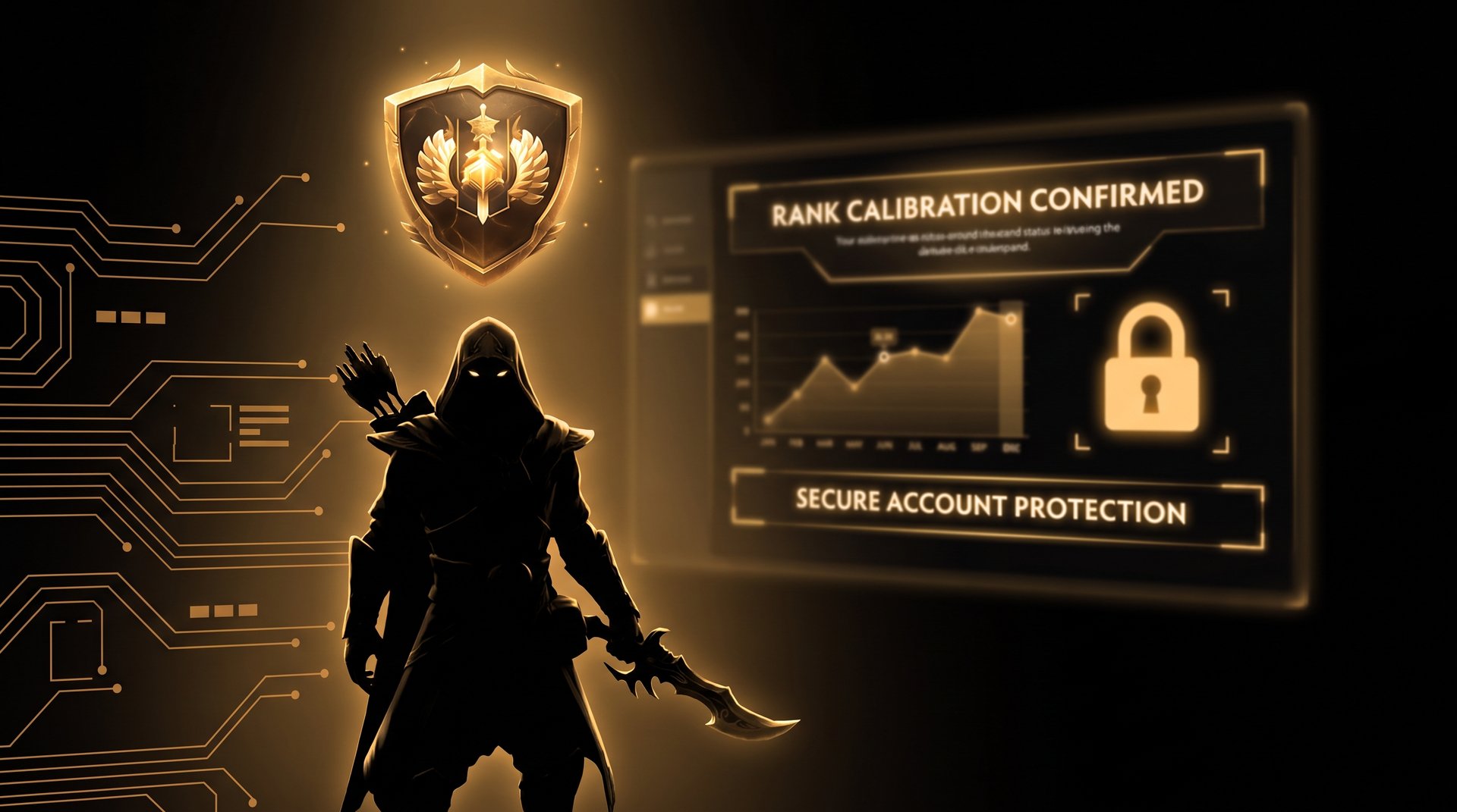 Dota 2 rank shield with account protection confirmation screen