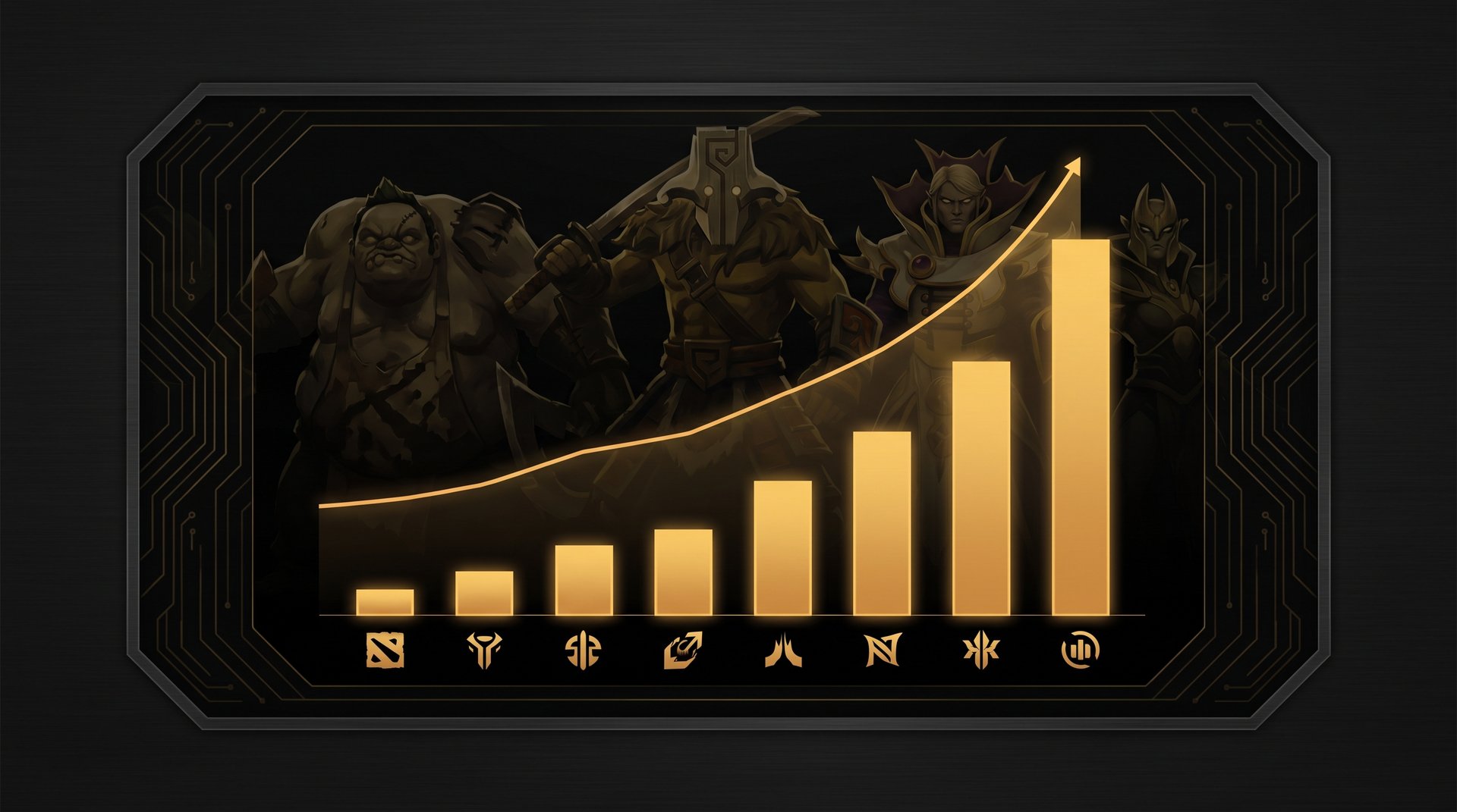Dota 2 boosting discount tiers visualized -- bulk MMR pricing chart with gold accents on dark background