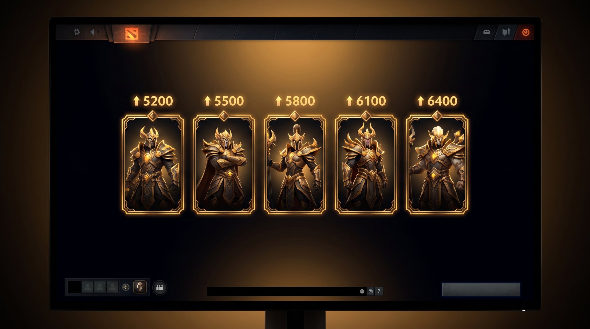 Dota 2 party queue lobby showing five coordinated players with rising MMR indicators