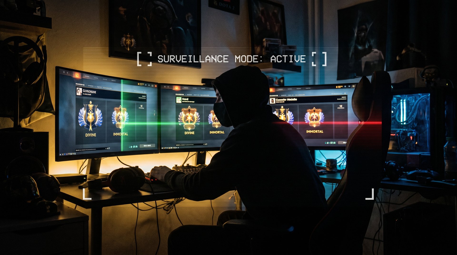Smurf player in Dota 2 with multiple accounts -- disguised high-MMR player hiding among lower brackets