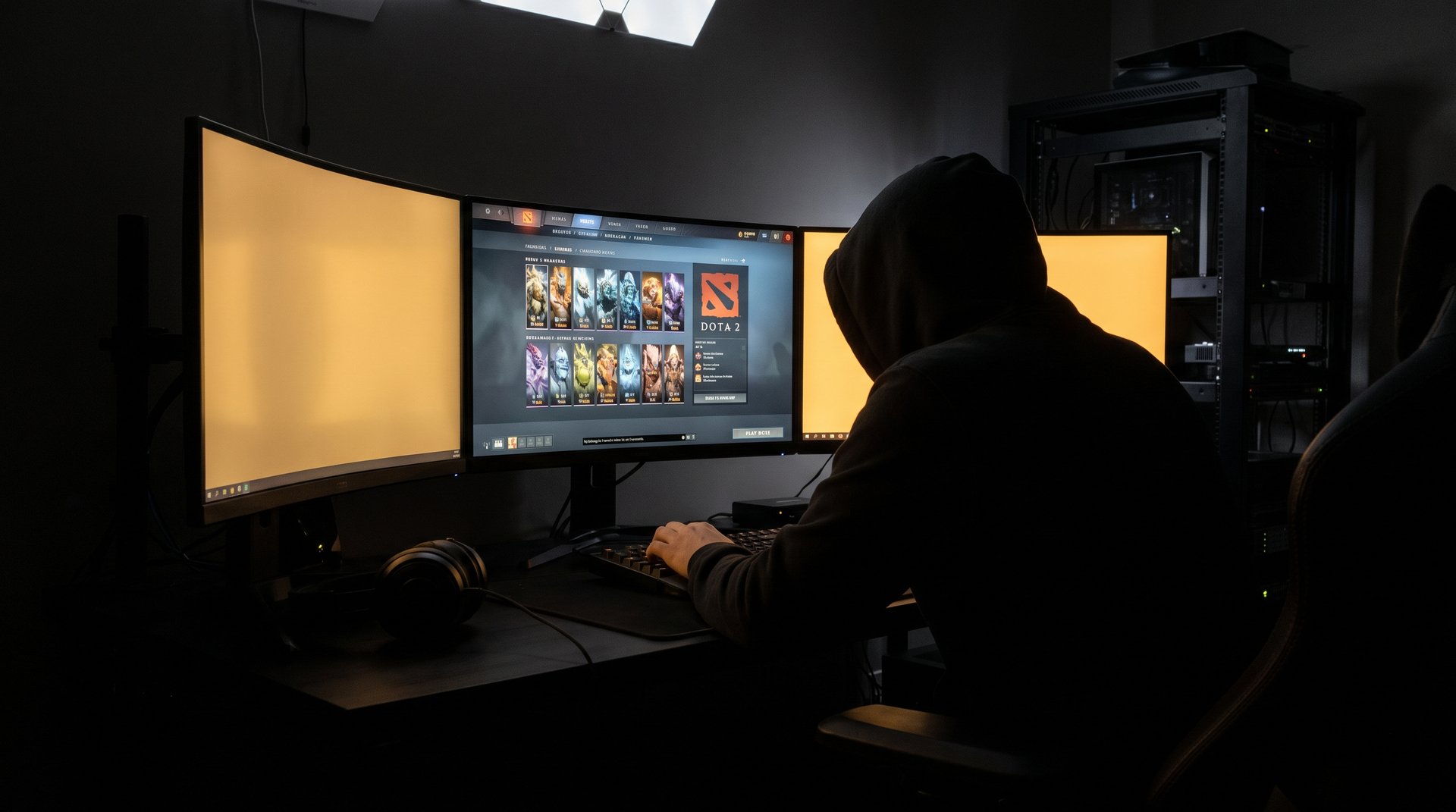 Professional Dota 2 booster at gaming setup -- what boosting looks like from the inside