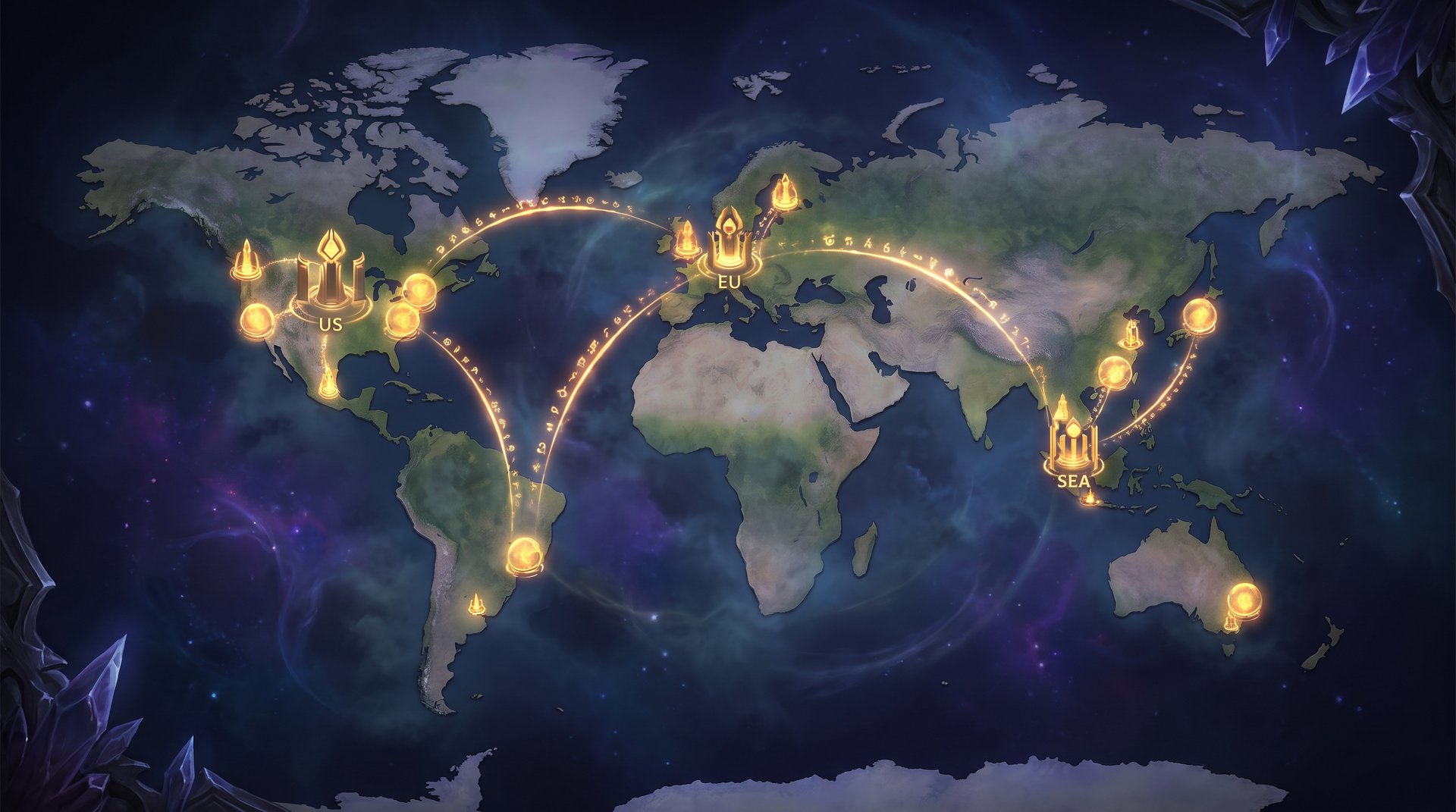 Dota 2 server regions map showing peak and off-peak windows for US, EU, SEA, and South America