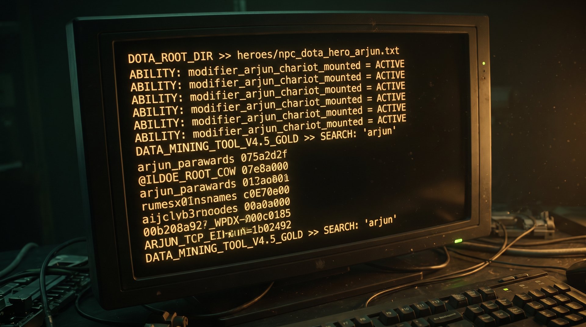 Dota 2 datamine code strings showing modifier arjun chariot mounted from summer 2026 patch
