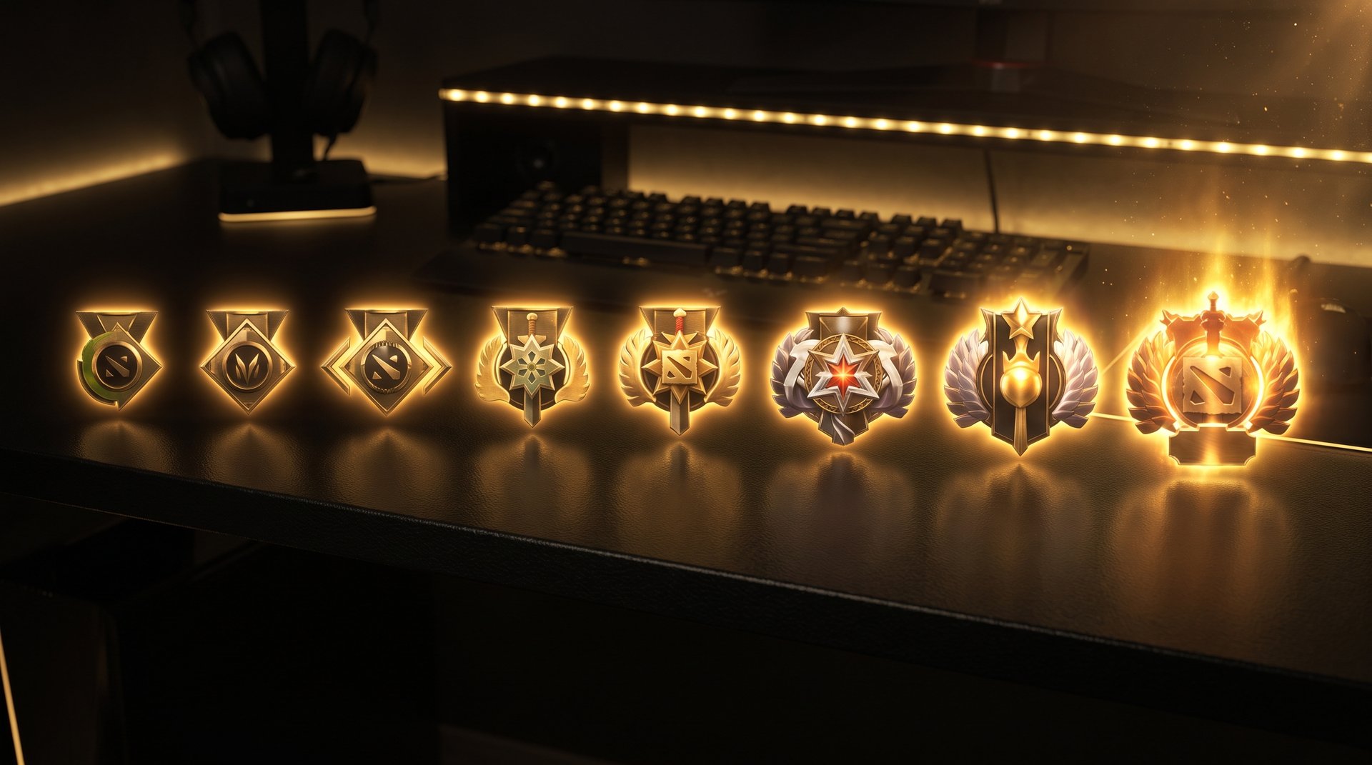 Dota 2 rank distribution chart showing Immortal rarity among all rank tiers