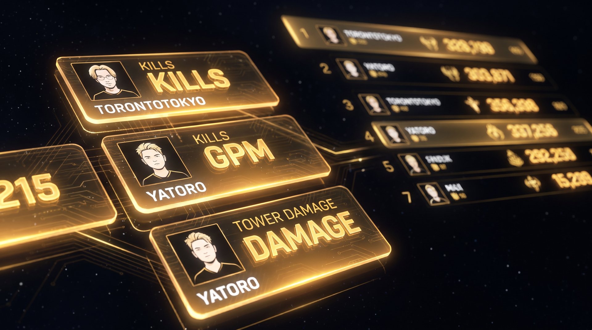 Dota 2 fantasy scoring system kills GPM tower damage stat cards holographic display