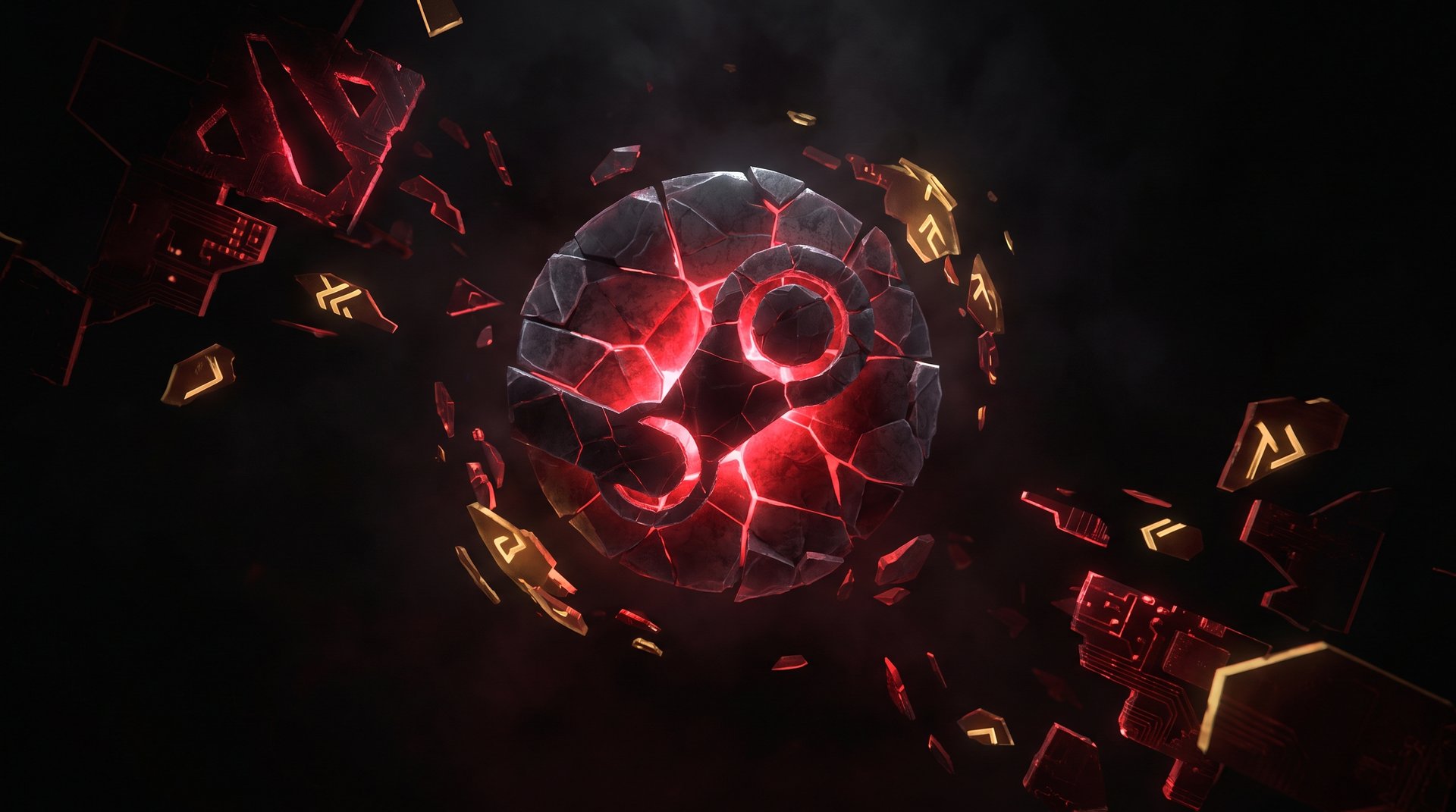 Broken Steam account icon with red danger glow representing Dota 2 ban consequences for account buyers