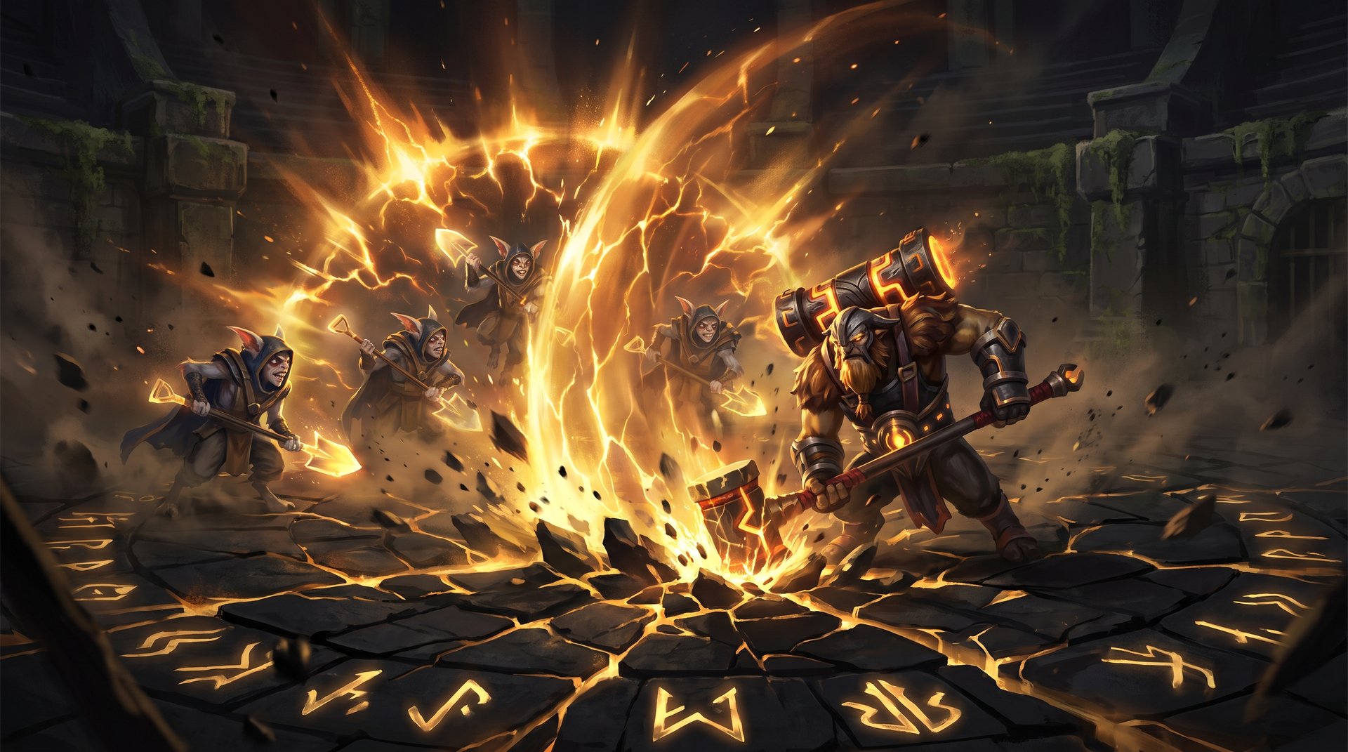 Earthshaker Echo Slam countering Meepo clones in Dota 2