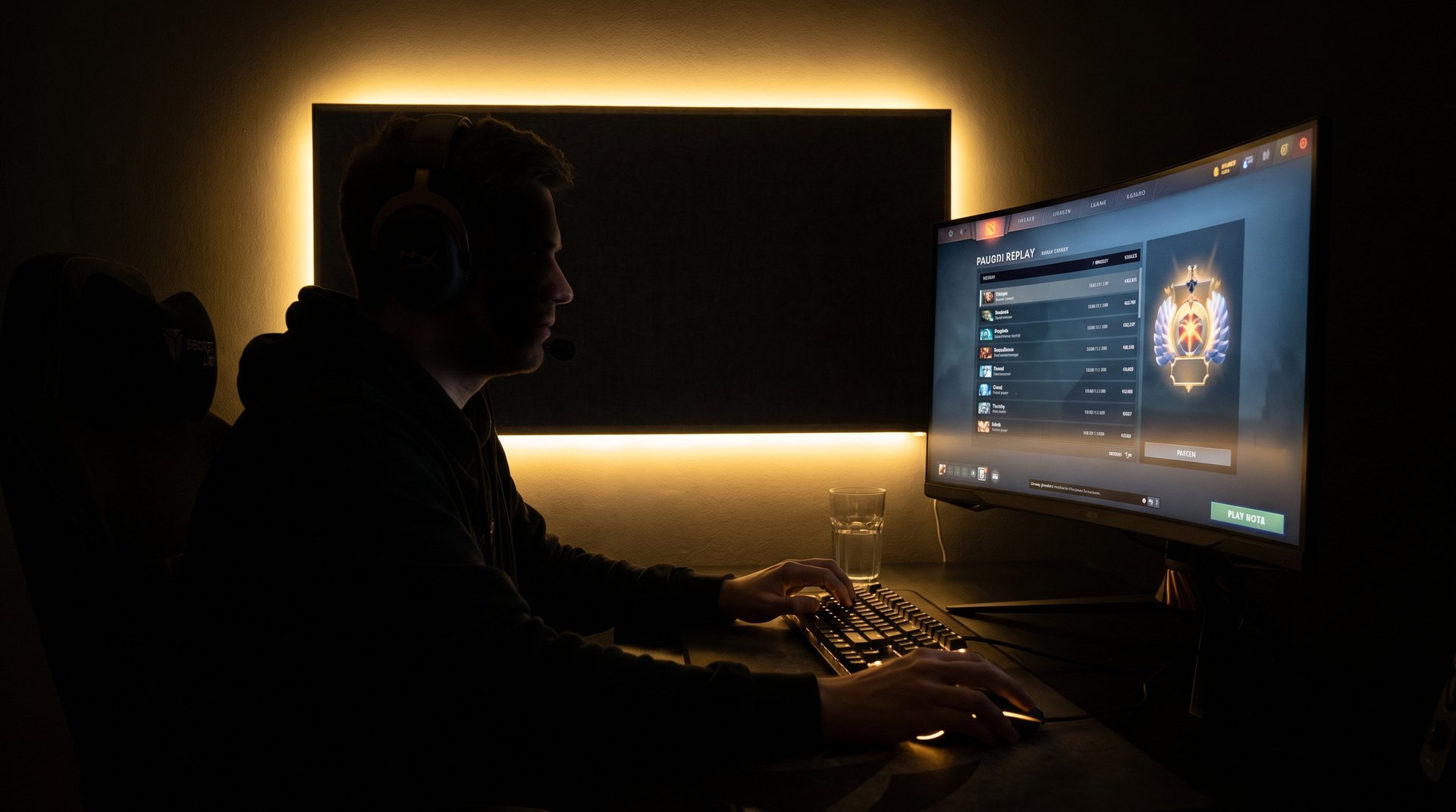 Player reviewing Dota 2 replay footage to study new bracket patterns