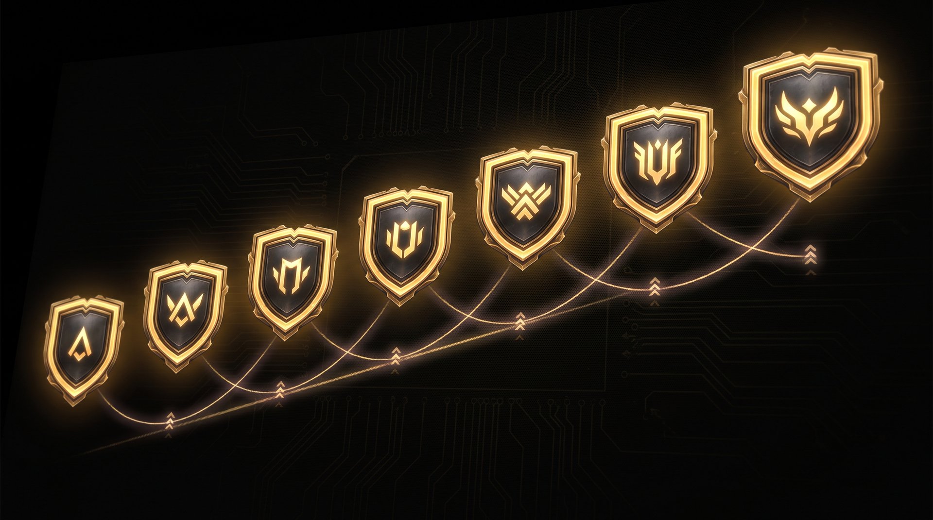 Dota 2 medal tier chart showing all eight rank badges from Herald to Immortal