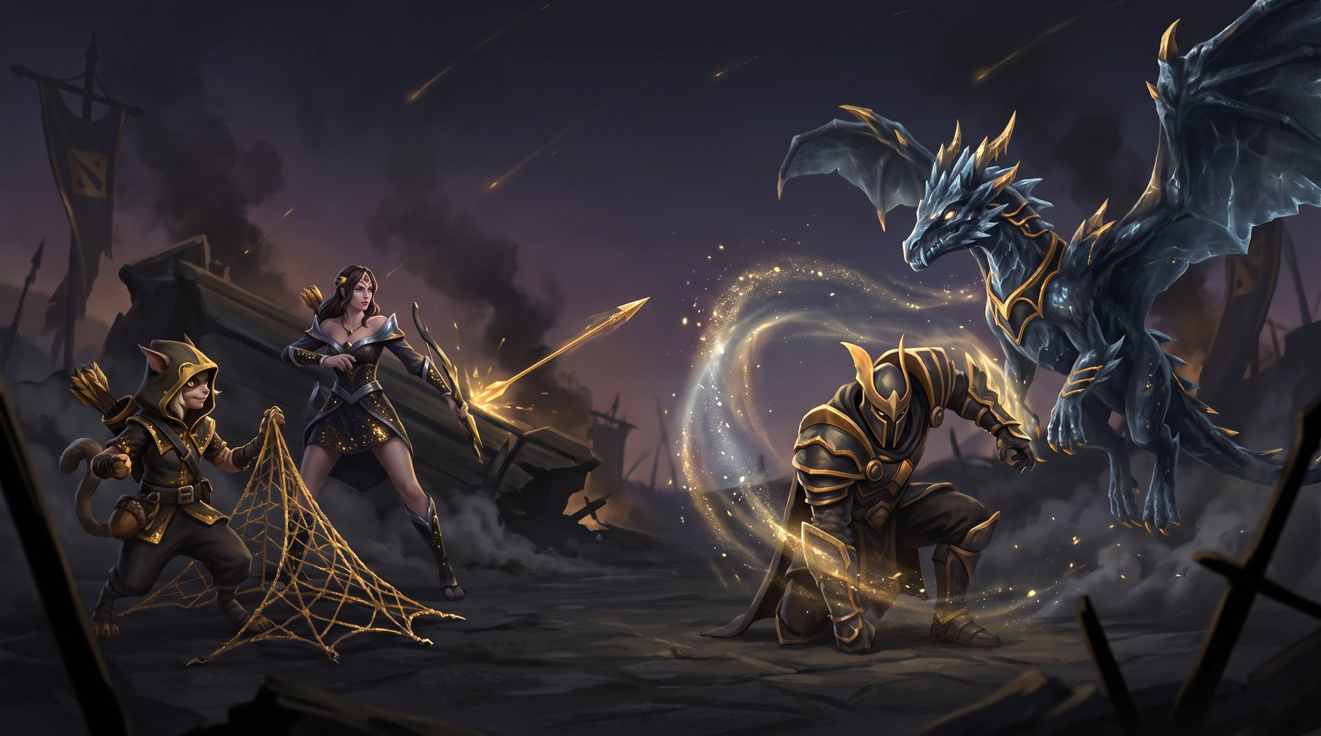Post-TI 2026 ranked fight scene with Winter Wyvern, Mirana, and Hoodwink