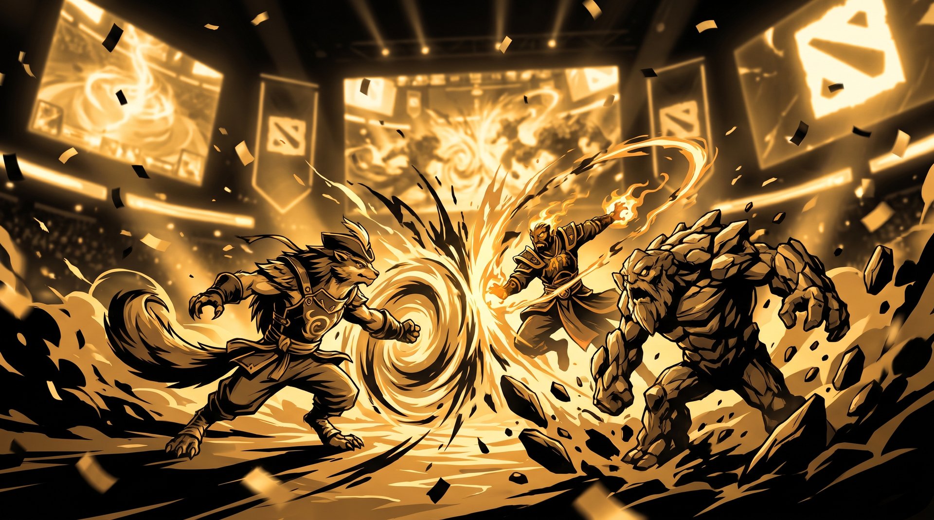 TaiLung inspired Dota 2 midlane clash with Pangolier Ember Spirit and Tiny energy