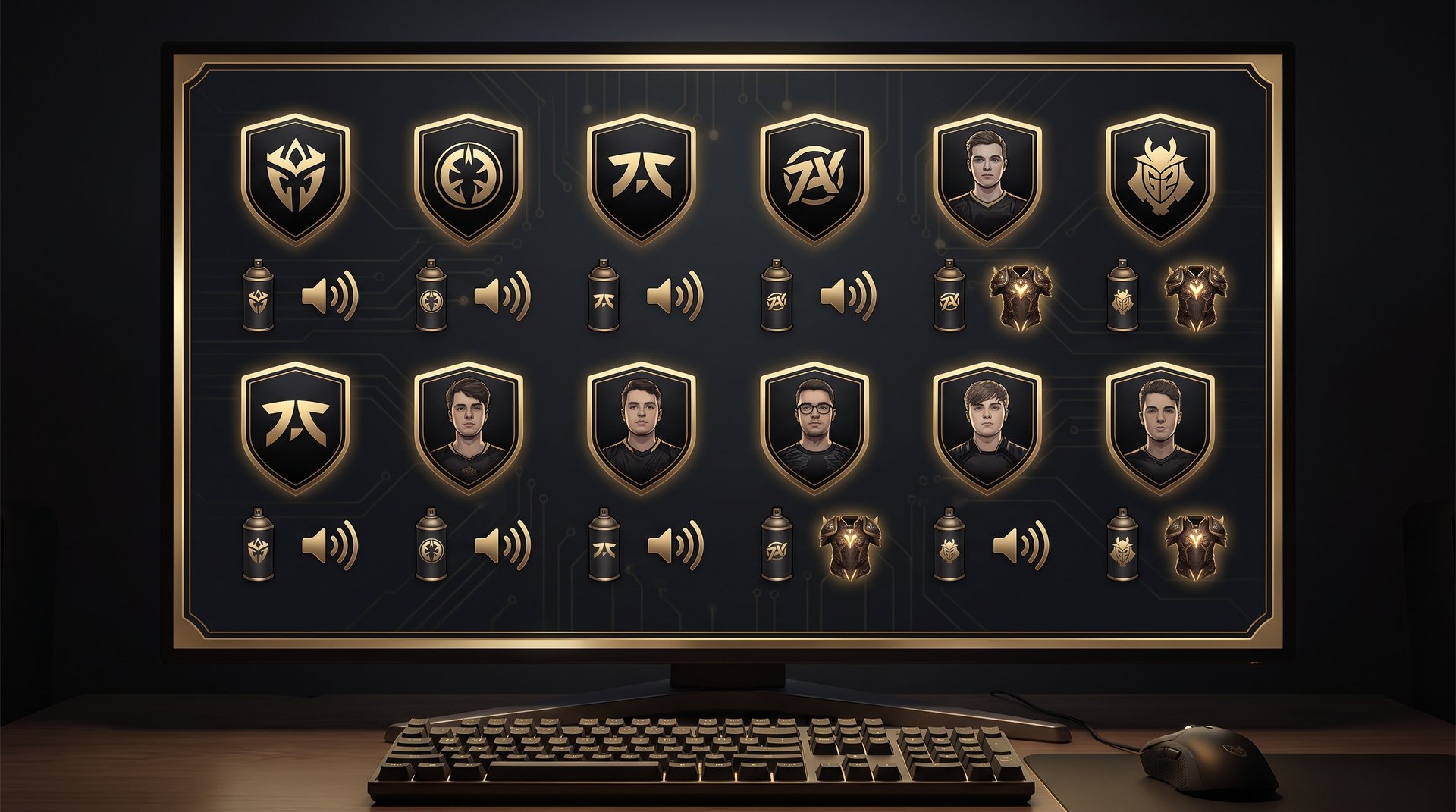 TI 2026 supporter bundles art showing team and talent cosmetics in a Dota 2 themed layout