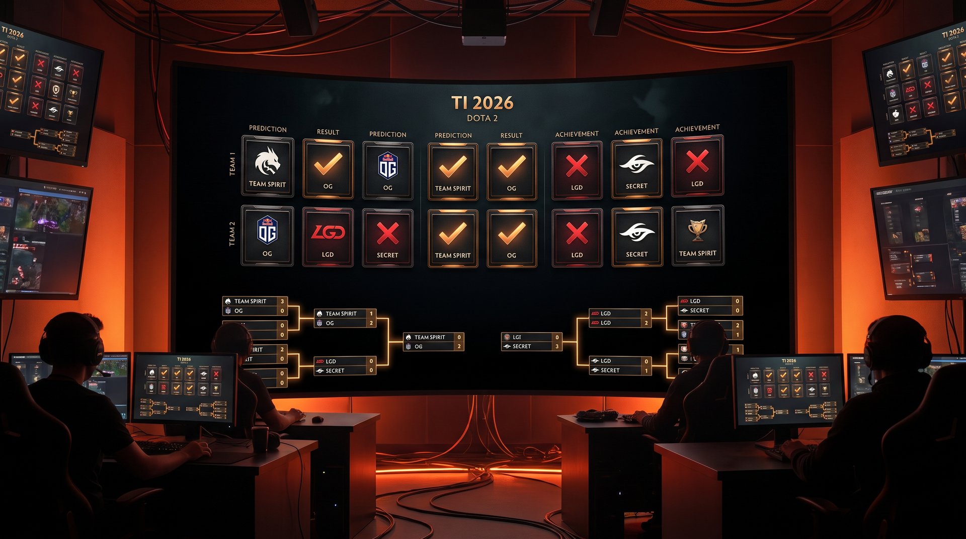 TI 2026 predictions scoreboard showing TeamSmurf prediction results vs actual outcomes