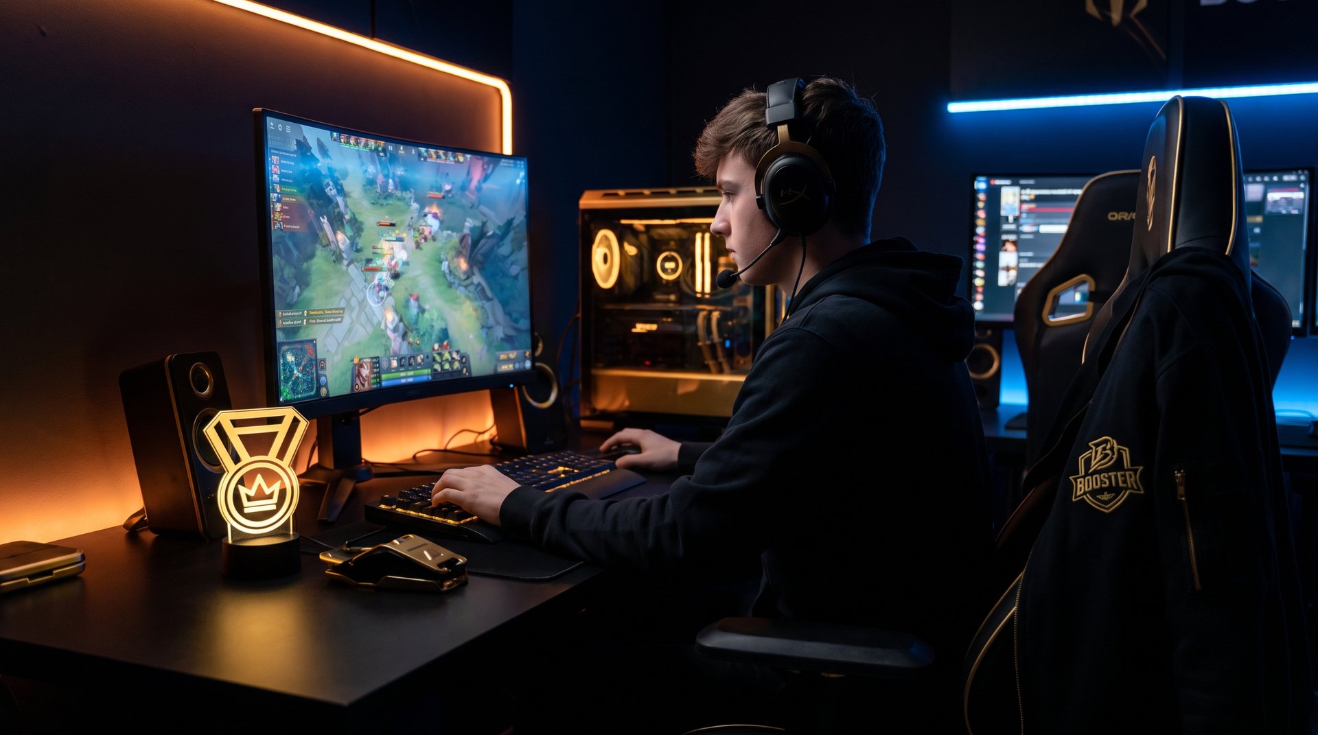 Immortal rank Dota 2 booster specialist gaming setup
