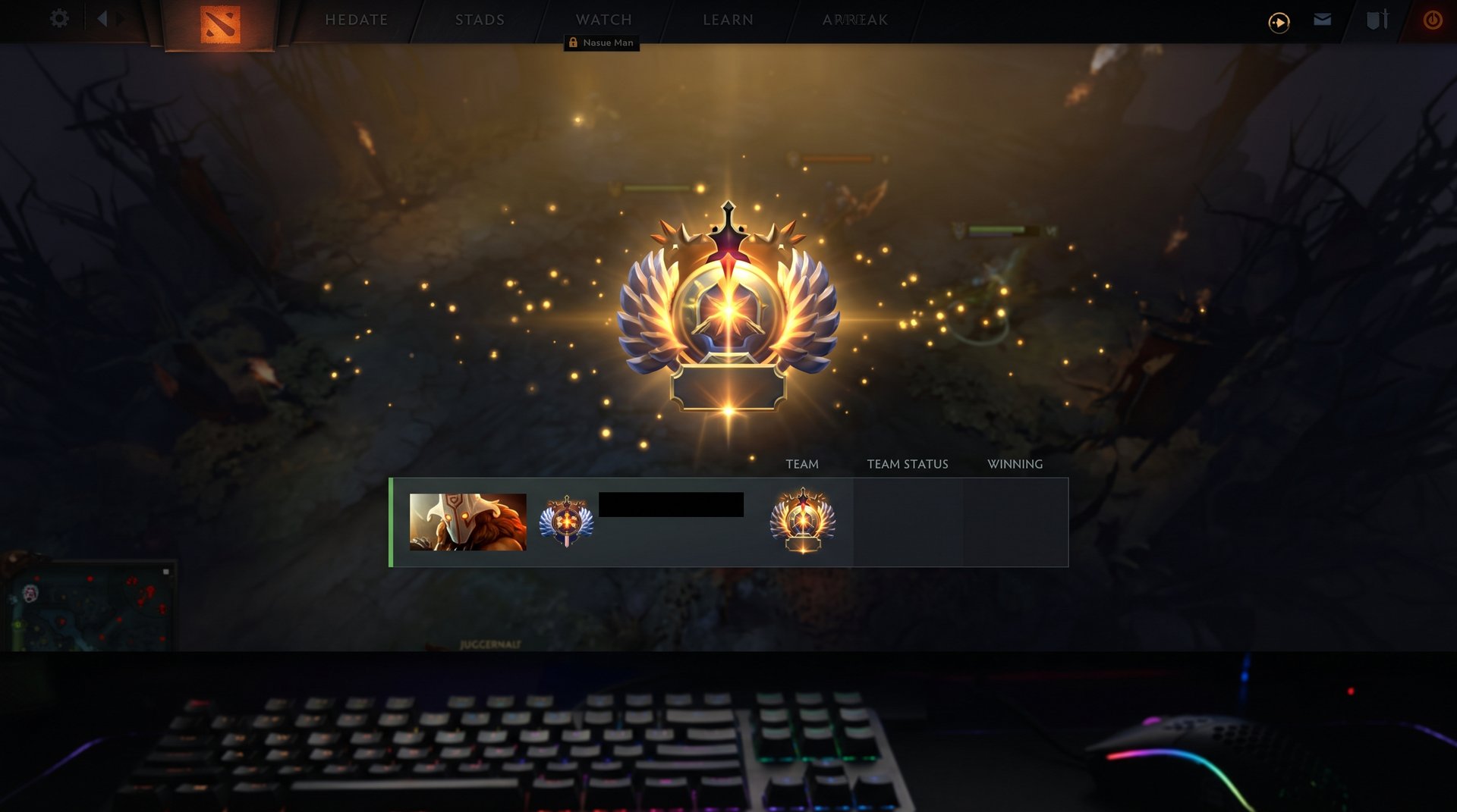 Professional Dota 2 MMR boost in progress with Immortal booster