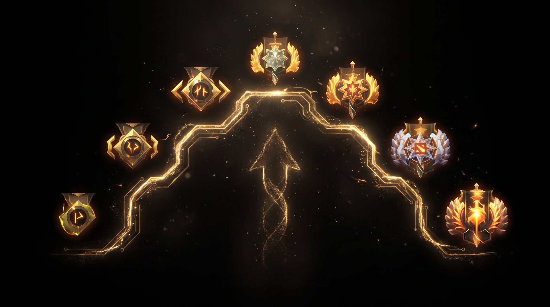 Dota 2 MMR rank progression from Herald to Ancient through a professional boost service