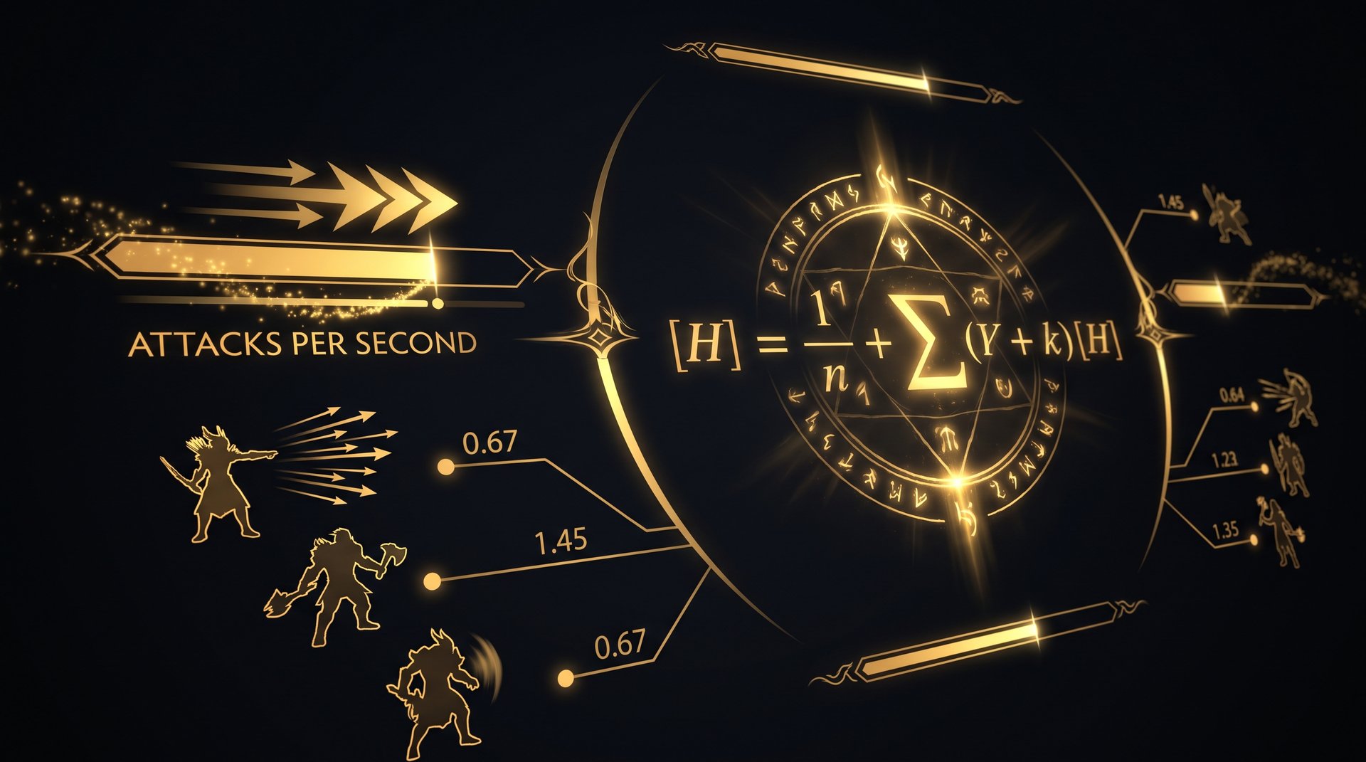 Dota 2 attack speed formula diagram showing attacks per second calculation