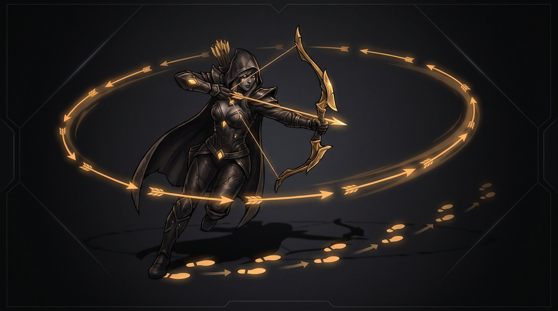 Dota 2 orb walking positioning diagram showing carry hero movement pattern between attacks against melee opponent