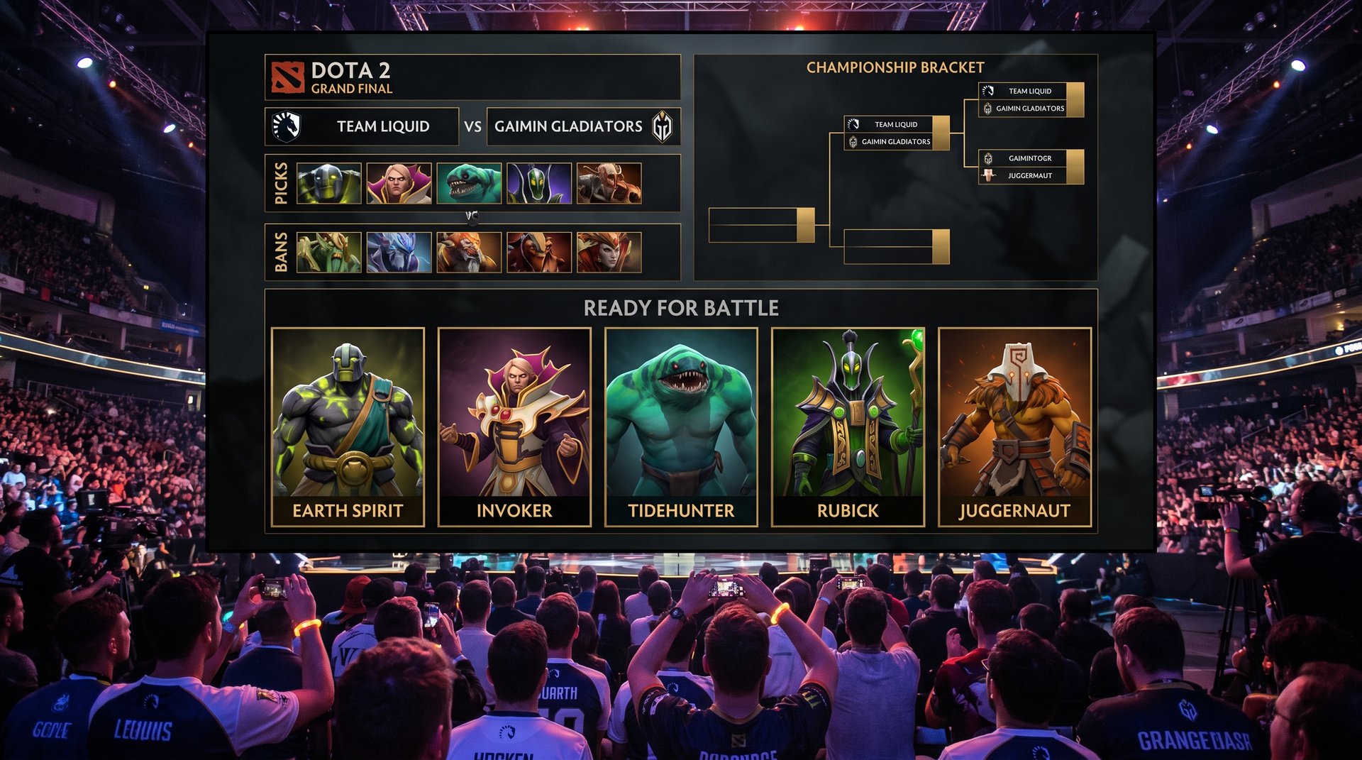 TI 2026 grand final draft analysis showing Team Spirit hero picks and bans