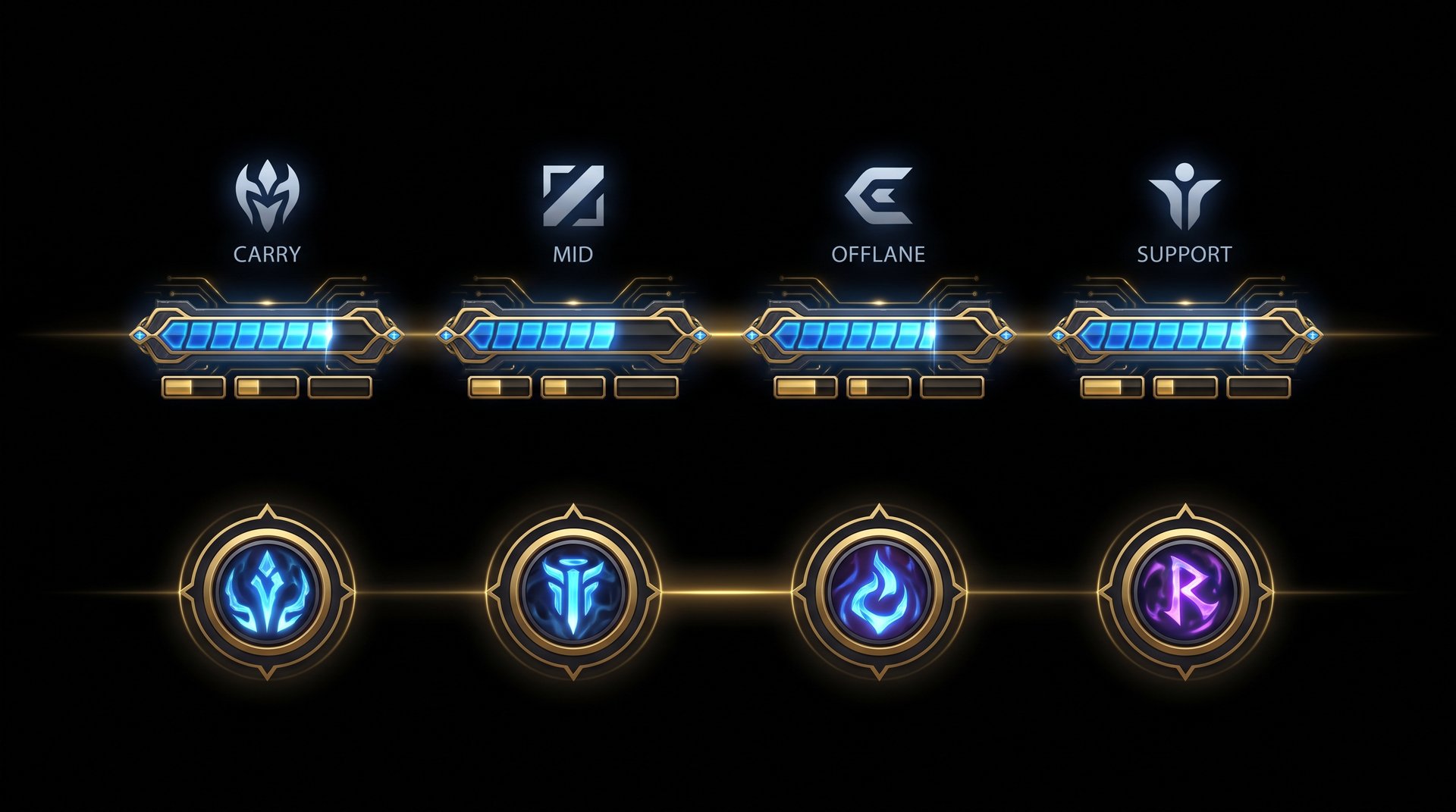 Dota 2 mana management by role -- carry mid offlane support mana bars and spell UI