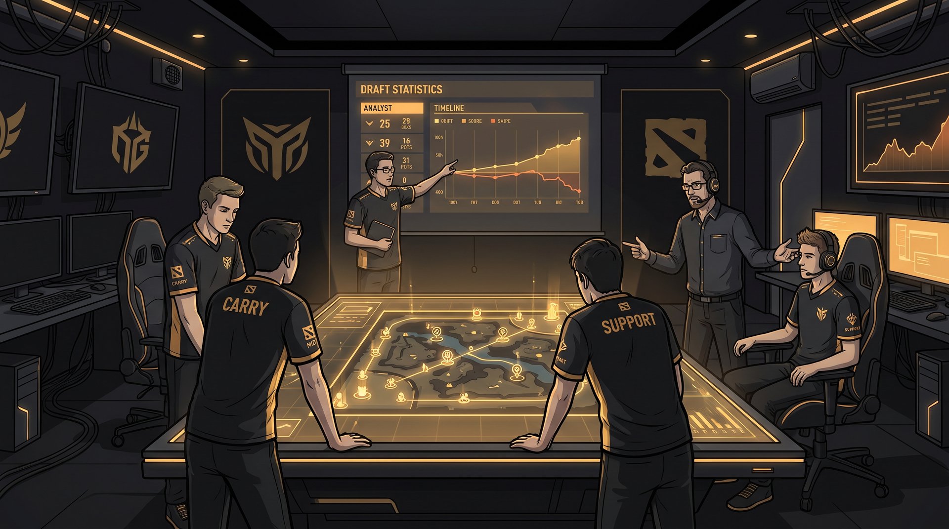 Xtreme Gaming war room preparation before TI 2026