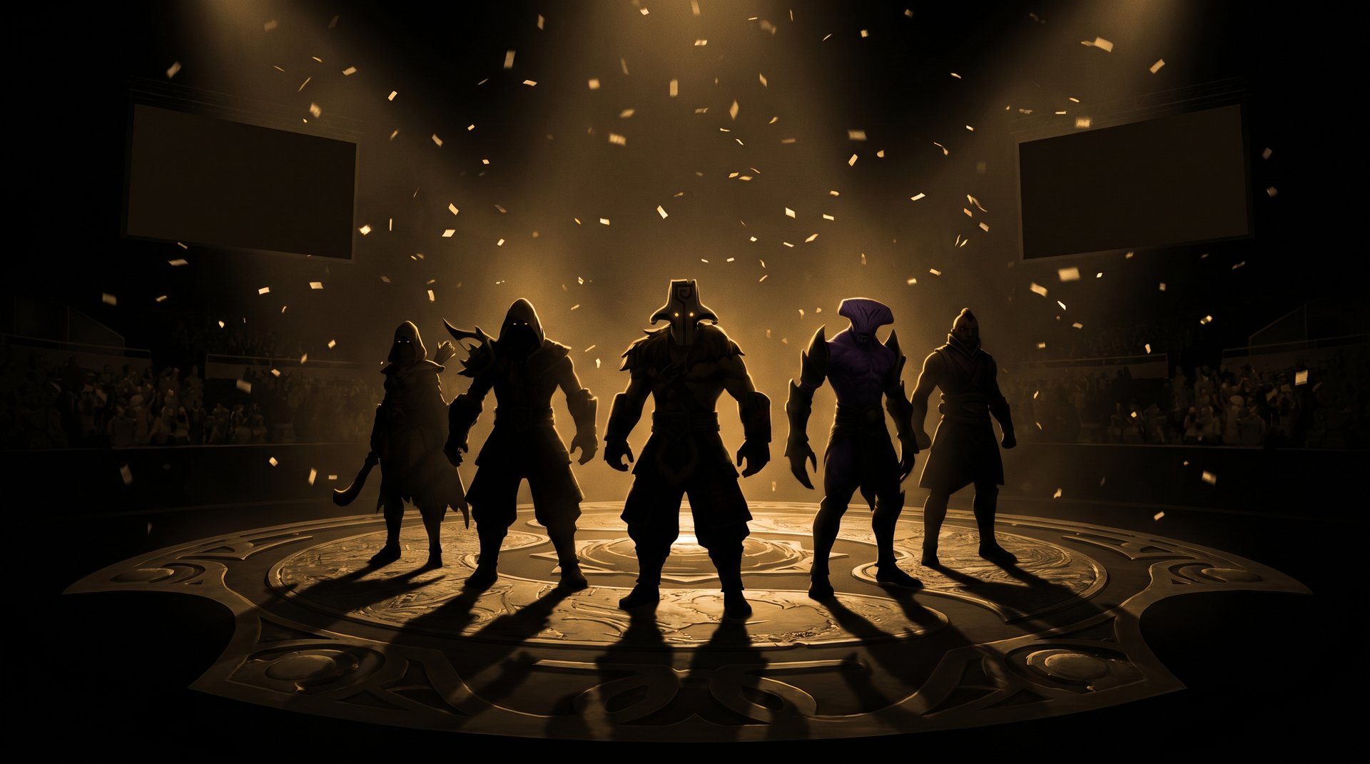 Dota 2 carry heroes silhouettes after TI 2026 tournament