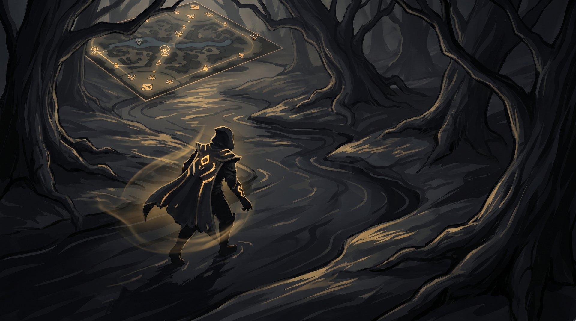 Dota 2 mid lane rotation through the river