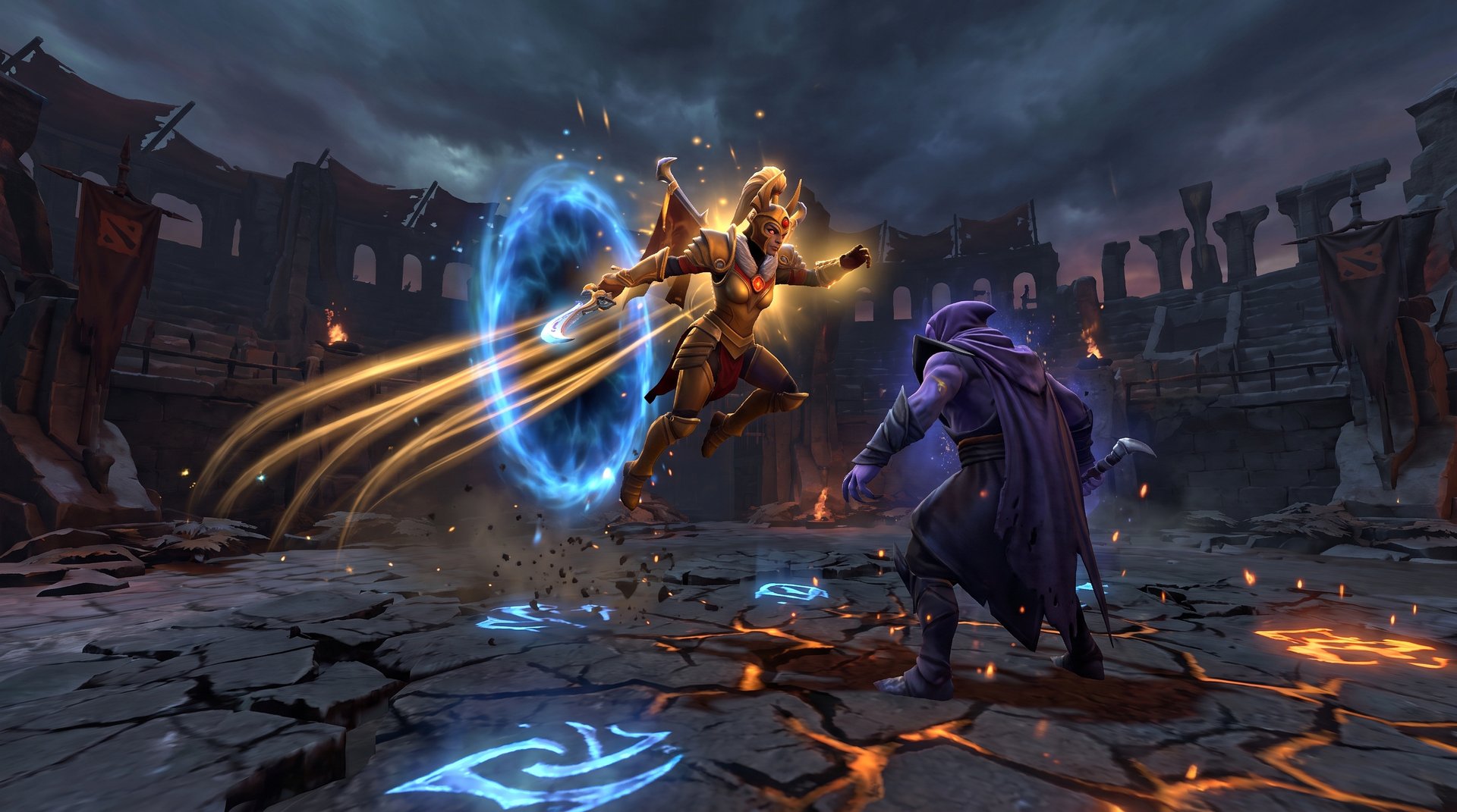 Legion Commander Blink Dagger and Aghanim's Scepter teamfight in Dota 2 7.41e
