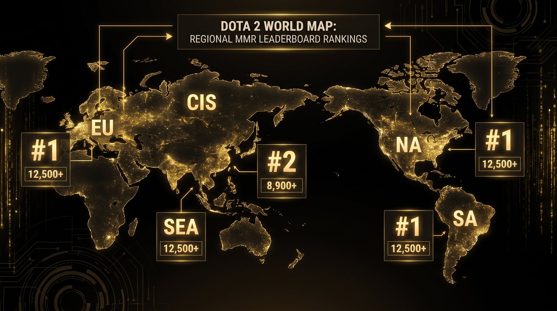 Dota 2 7K MMR regional leaderboard rankings EU SEA NA CIS comparison