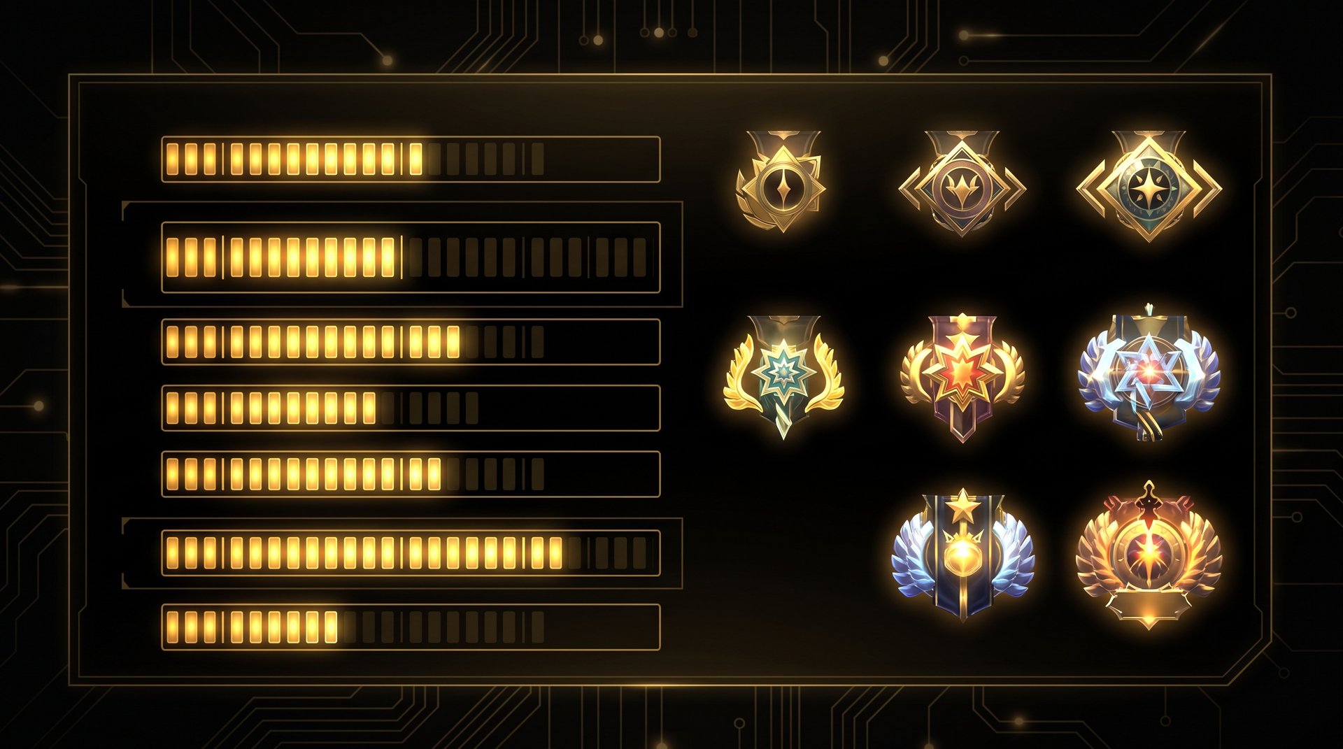 Dota 2 recalibration strategy -- MMR calibration progress panel with ranked medals