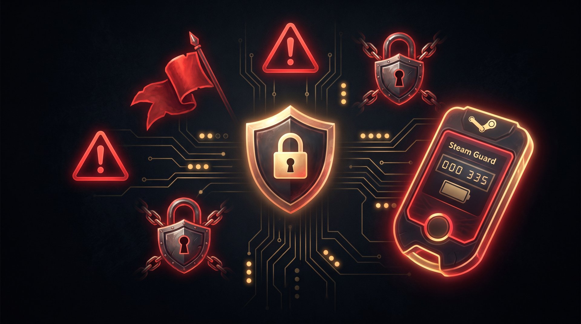 Steam Guard security warning and account recovery risk before buying Dota 2 account