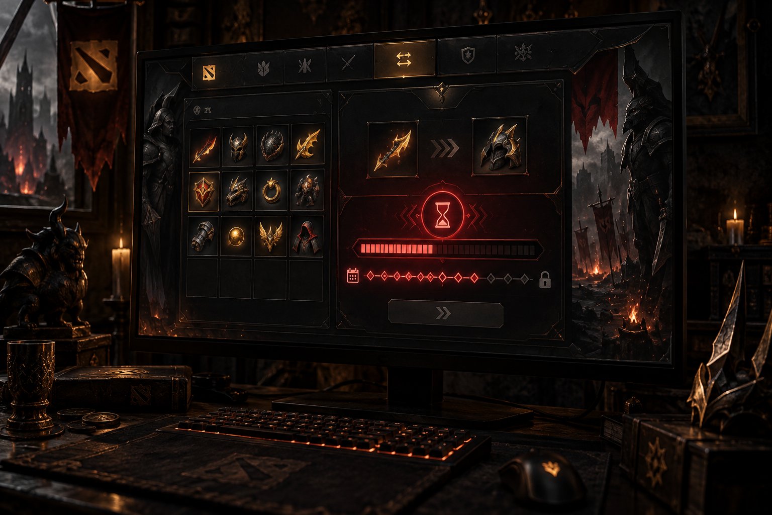 Steam trade hold countdown timer interface showing 15-day restriction on a Dota 2 account