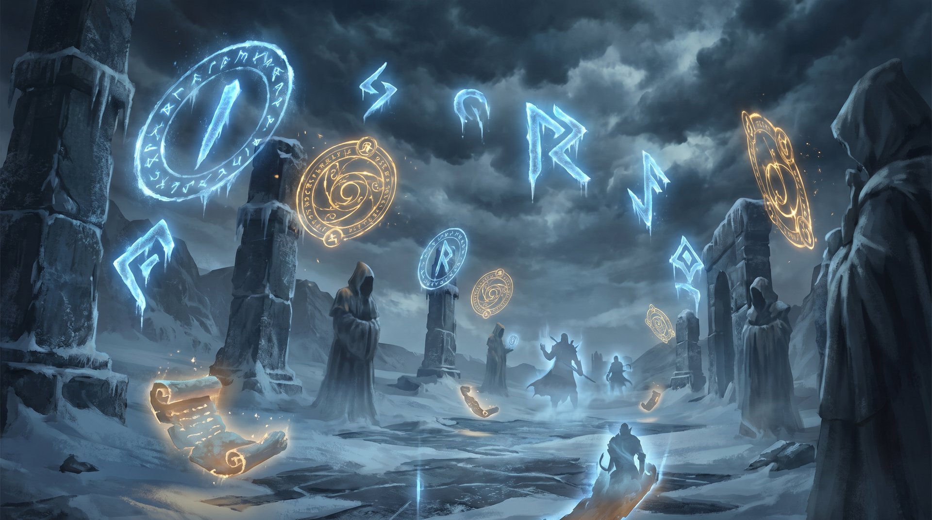 Dota 2 Frostivus 2026 predictions -- icy runes and golden symbols representing leaks and community speculation