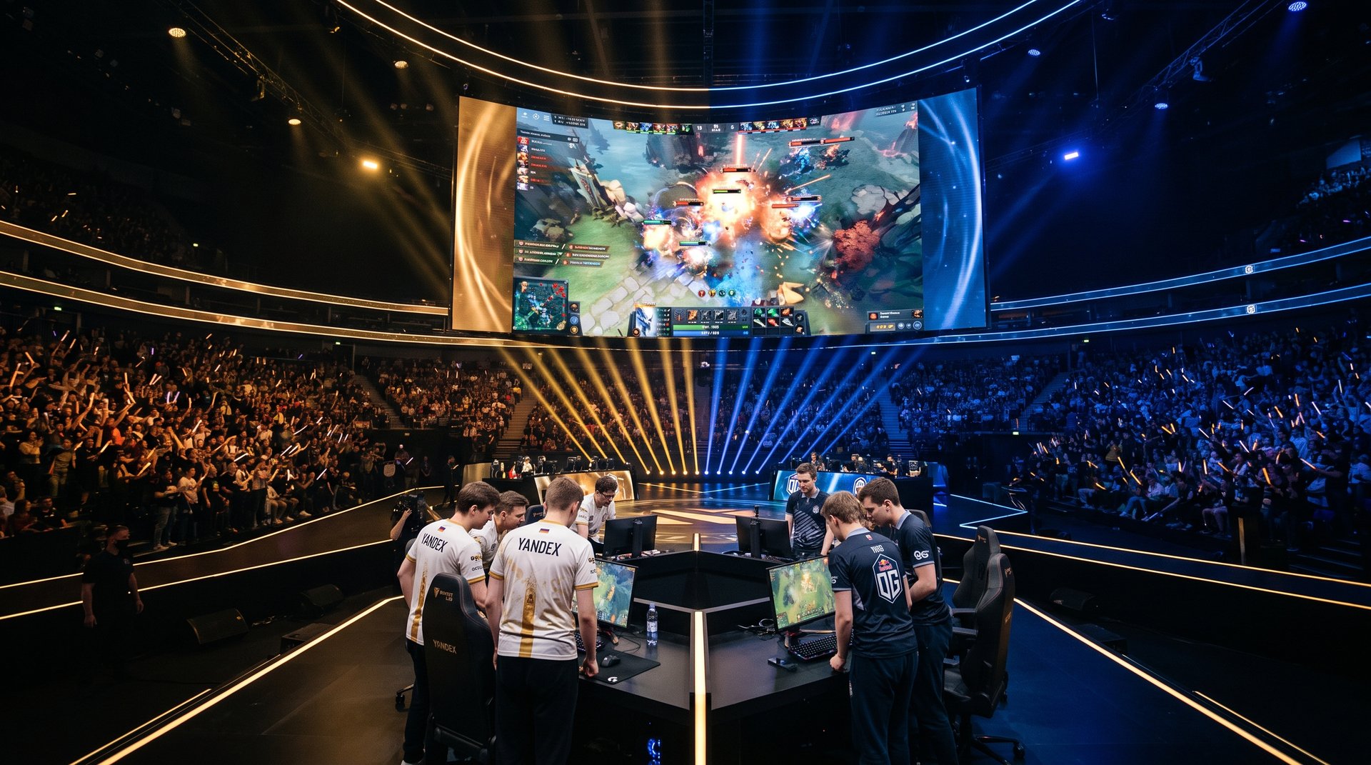 Team Yandex and OG competing at BLAST Slam VIII group stage -- Dota 2 esports
