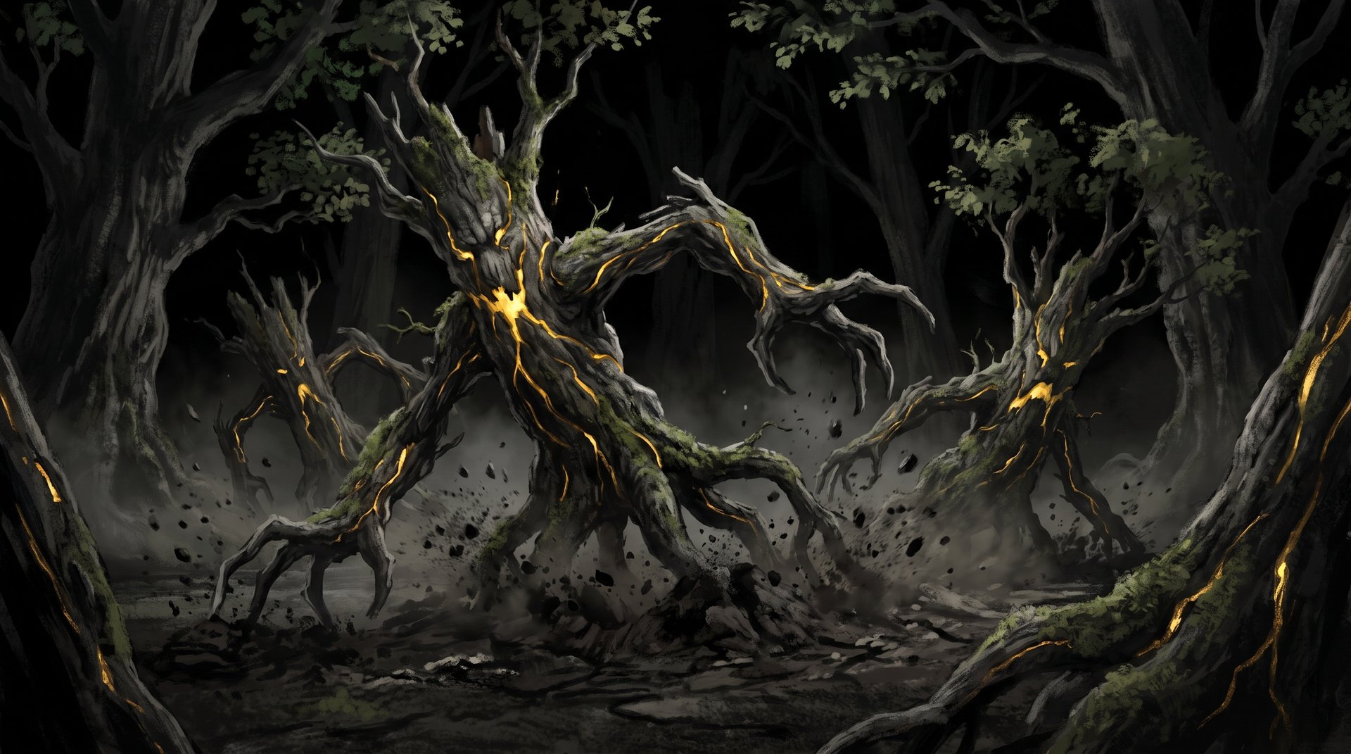 Nature's Prophet treants rising from the forest in Dota 2