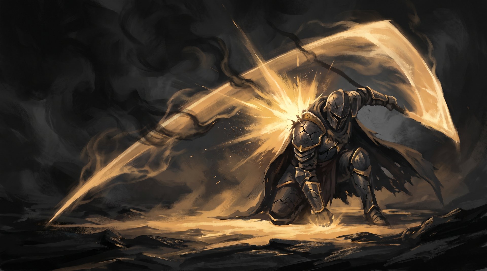 Necrophos Reaper's Scythe striking a wounded armored hero