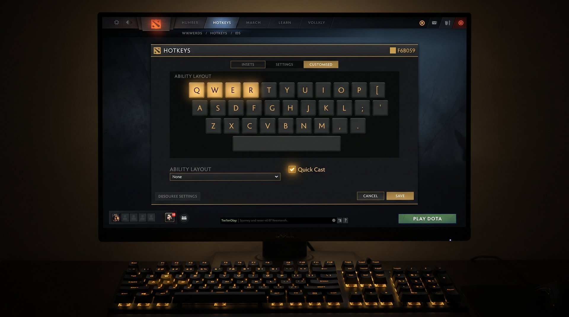 Dota 2 hotkey bindings and quick cast settings configuration 2026