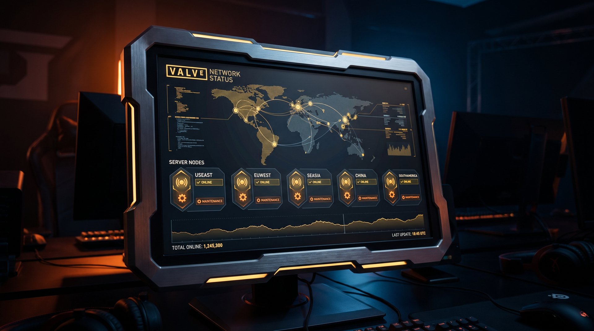 Valve Dota 2 server status check dashboard