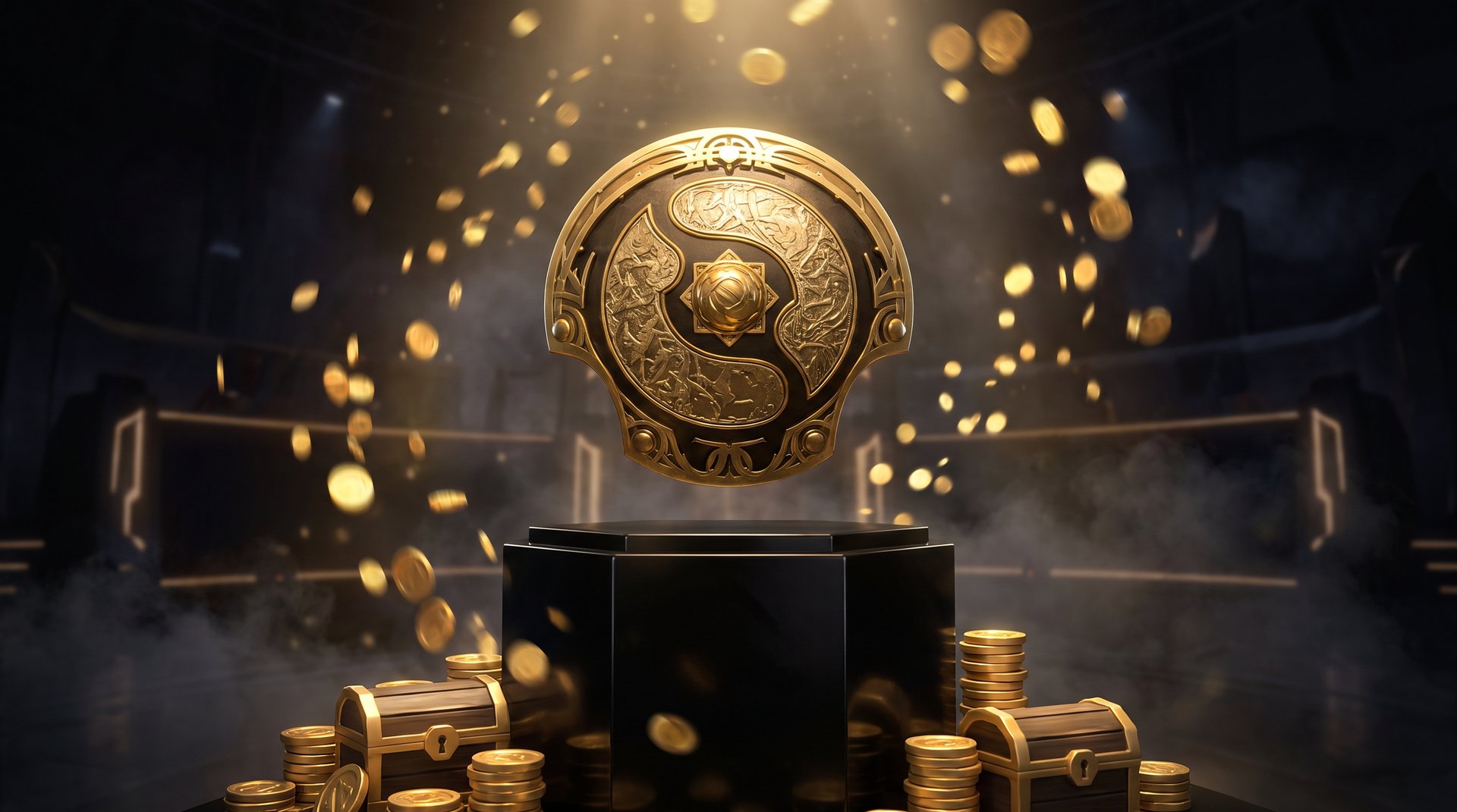 DreamLeague Season 30 prize pool trophy -- 750,000 USD Dota 2 championship